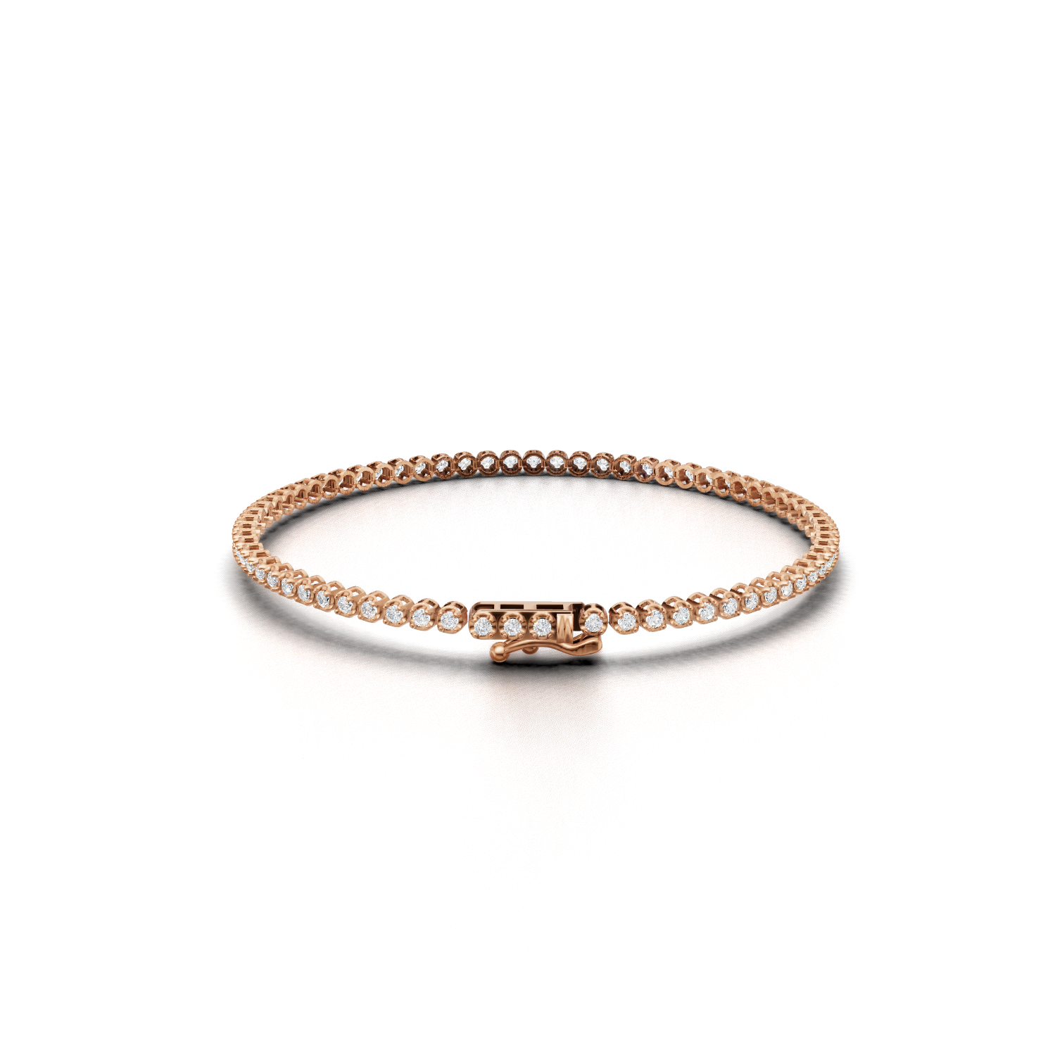 Tennis Bracelet Crown K18 Pink Gold 1ct