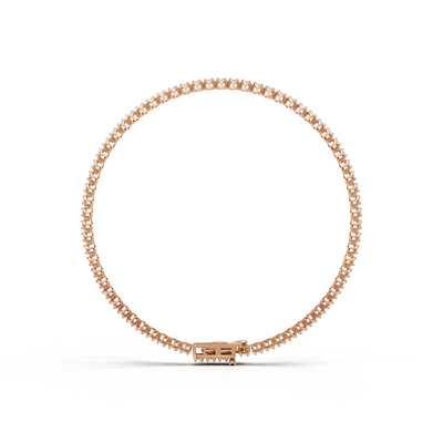 Tennis Bracelet Crown K18 Pink Gold 1ct