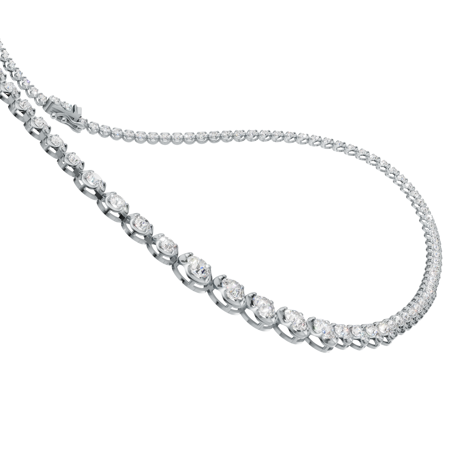 Graduation Necklace K14 White Gold 3ct