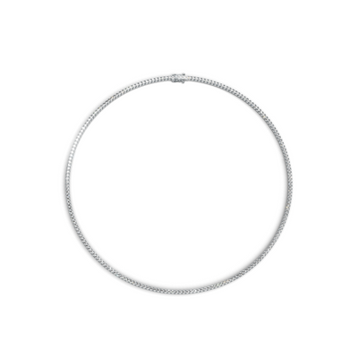 Tennis Necklace 45cm Classic K14 White Gold 3ct