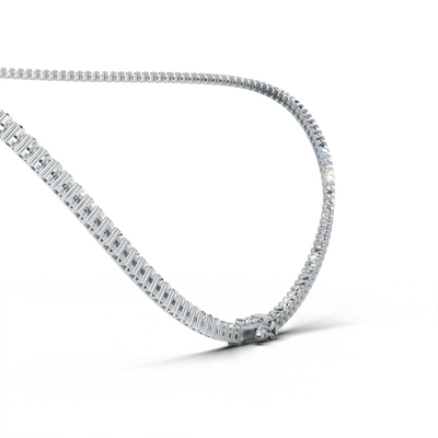 Tennis Necklace 45cm Classic K14 White Gold 3ct