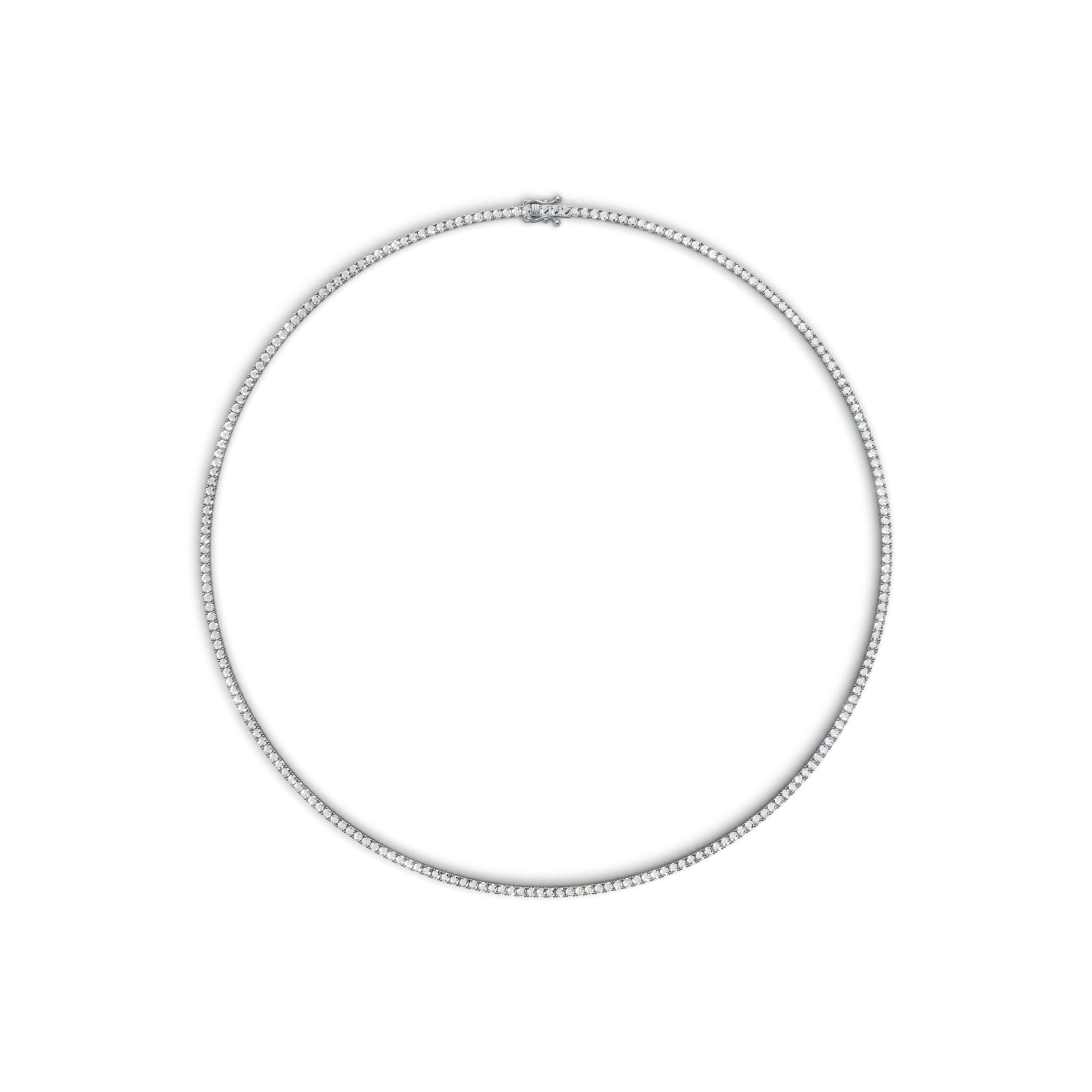 Tennis Necklace 45cm Classic K14 White Gold 5ct