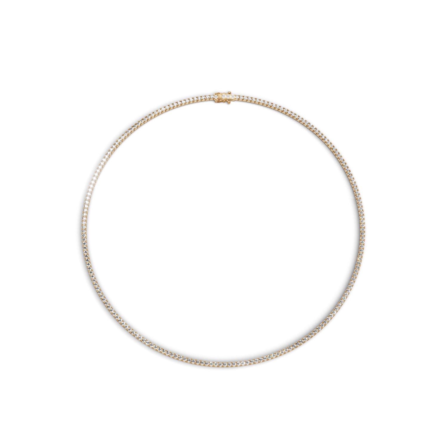 Tennis Necklace 45cm Classic K14 Yellow Gold 3ct