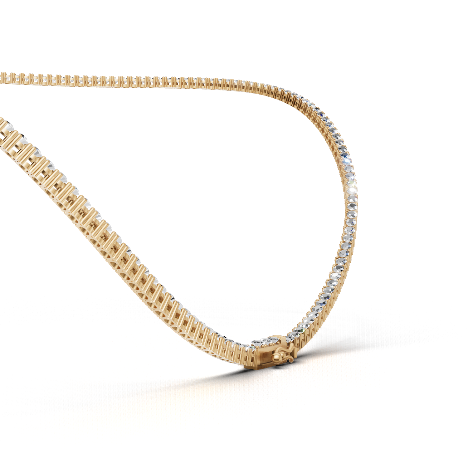 Tennis Necklace 45cm Classic K14 Yellow Gold 3ct