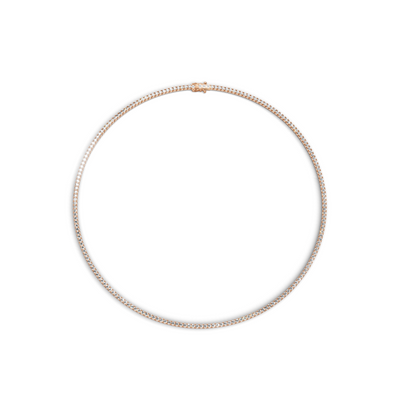 Tennis Necklace 45cm Classic K18 Pink Gold 3ct