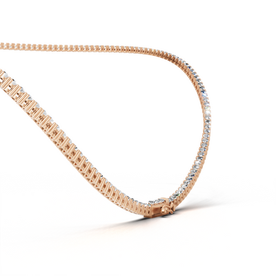 Tennis Necklace 45cm Classic K18 Pink Gold 3ct