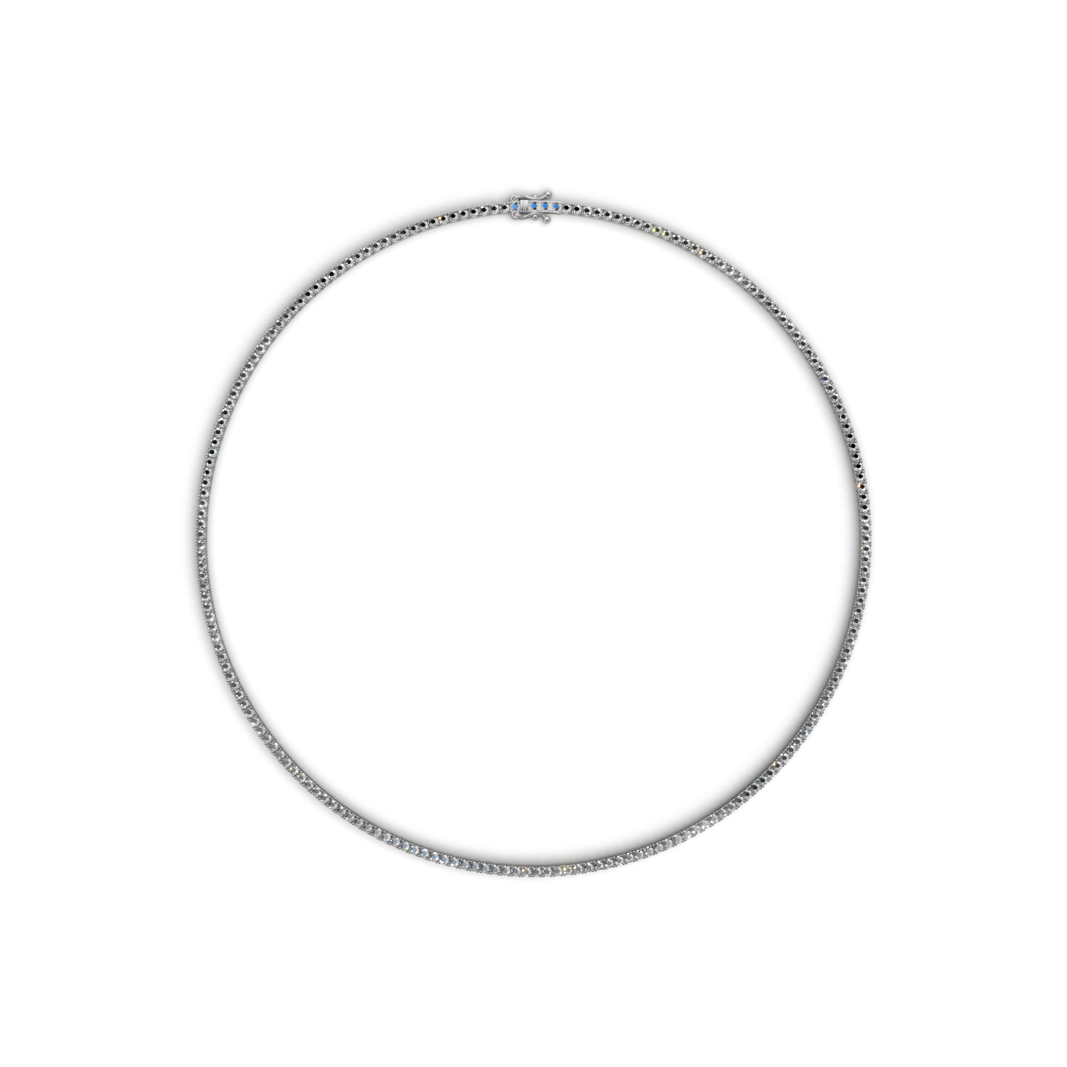 Tennis Necklace 45cm Classic K18 White Gold 3ct