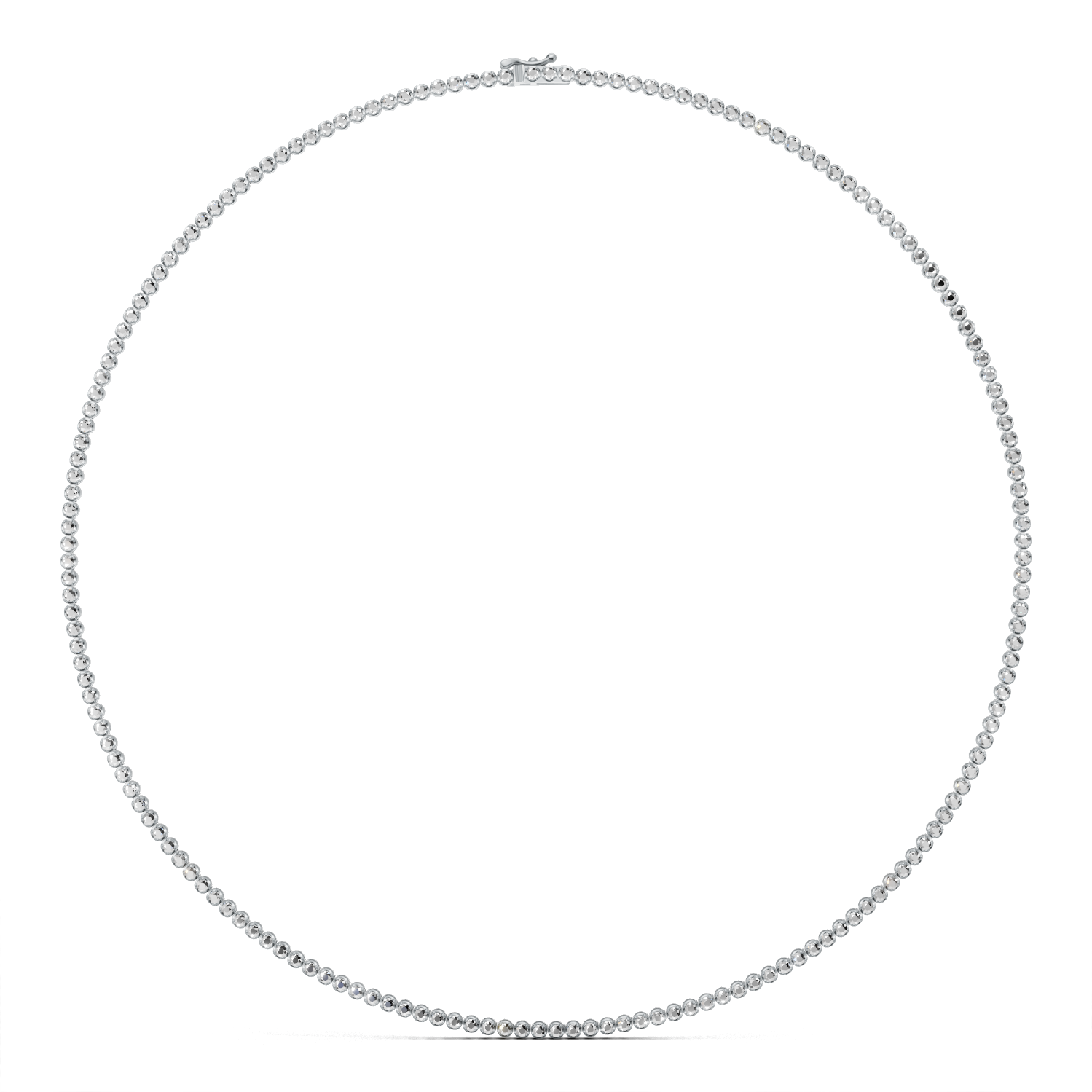Tennis Necklace 45cm Crown K14 White Gold 3ct