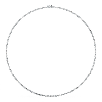 Tennis Necklace 45cm Crown K14 White Gold 3ct