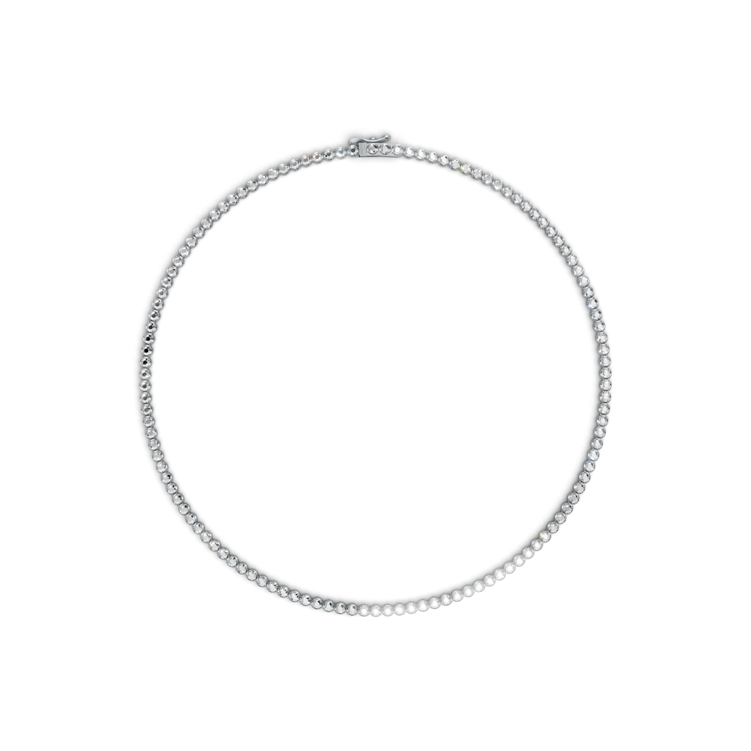 Tennis Necklace 45cm Crown K14 White Gold 5ct