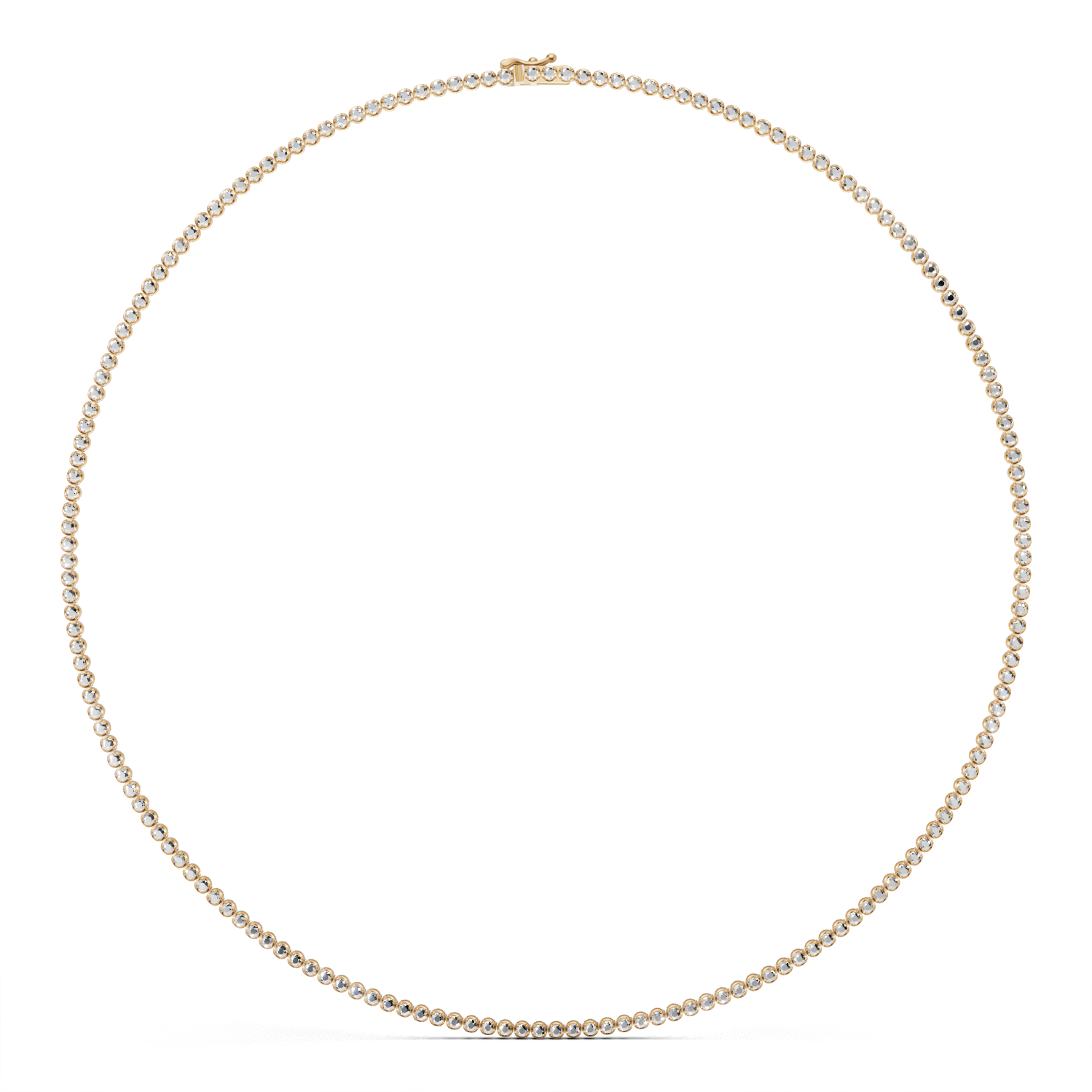 Tennis Necklace 45cm Crown K14 Yellow Gold 3ct