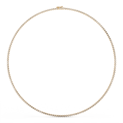 Tennis Necklace 45cm Crown K14 Yellow Gold 3ct
