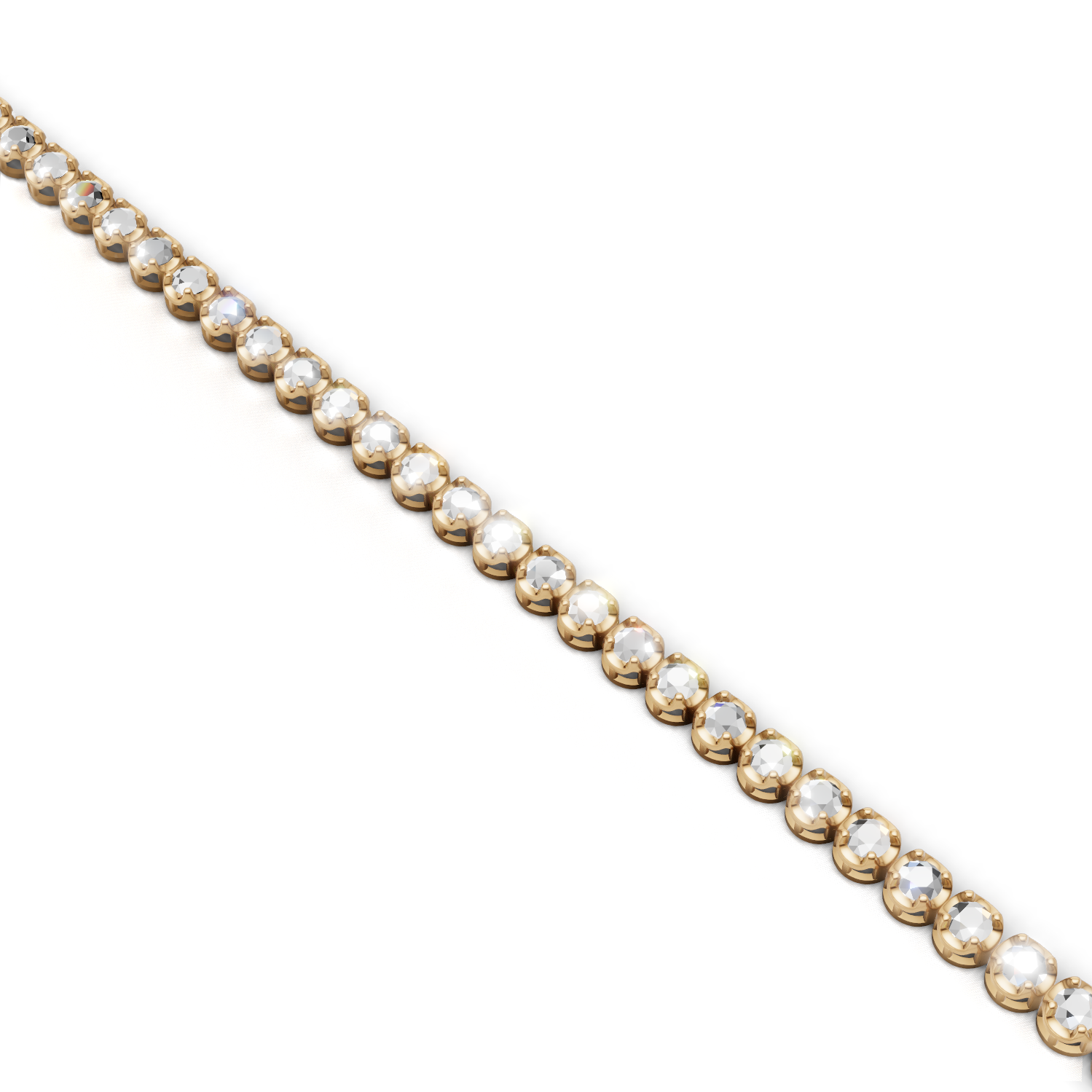Tennis Necklace 45cm Crown K14 Yellow Gold 3ct