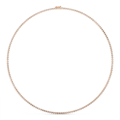 Tennis Necklace 45cm Crown K18 Pink Gold 3ct