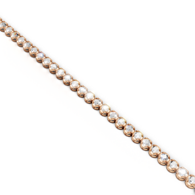 Tennis Necklace 45cm Crown K18 Pink Gold 3ct