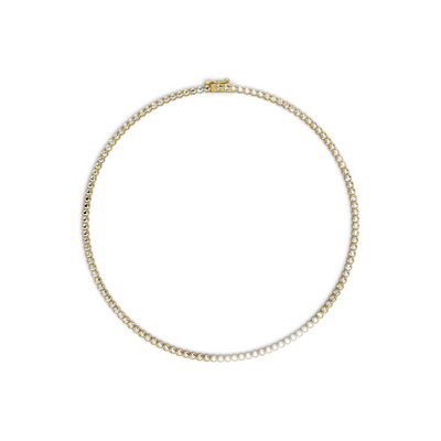 Tennis Necklace 45cm Crown K18 Yellow Gold 5ct