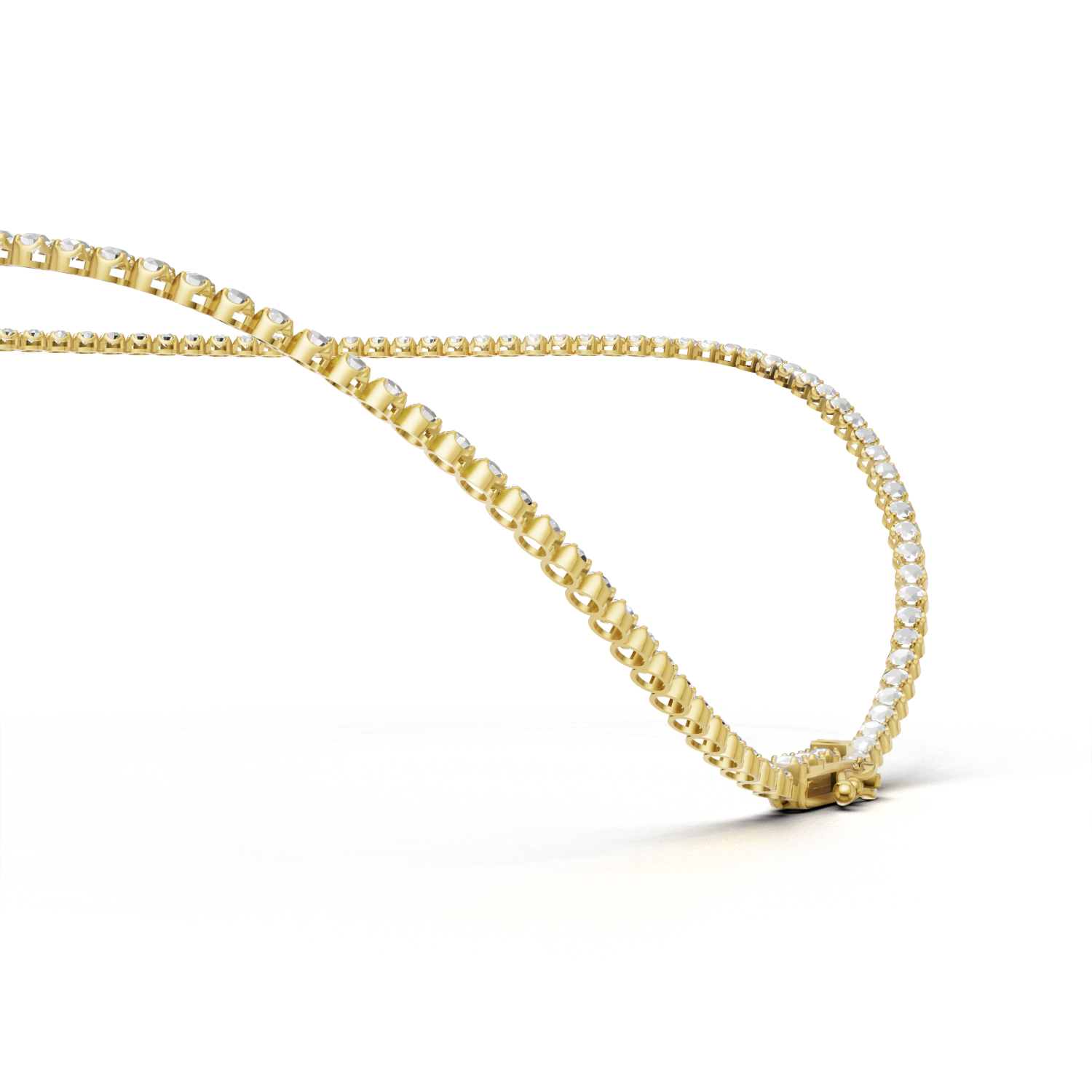 Tennis Necklace 45cm Crown K18 Yellow Gold 5ct