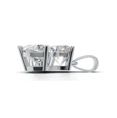 Cluster Pendant Normal K14 White Gold 1.5ct