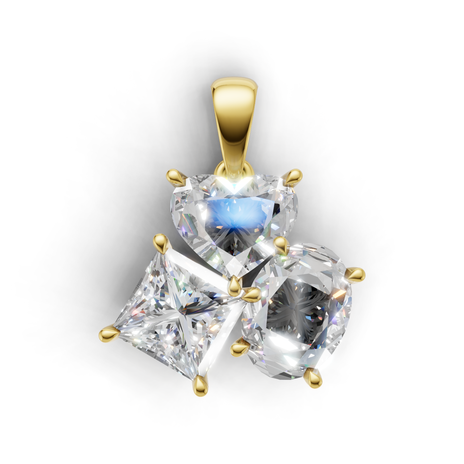 Cluster Pendant Normal 18k Yellow Gold 3ct