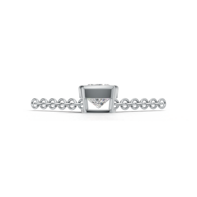Pendant Cushion Bezel K14 White Gold 1ct