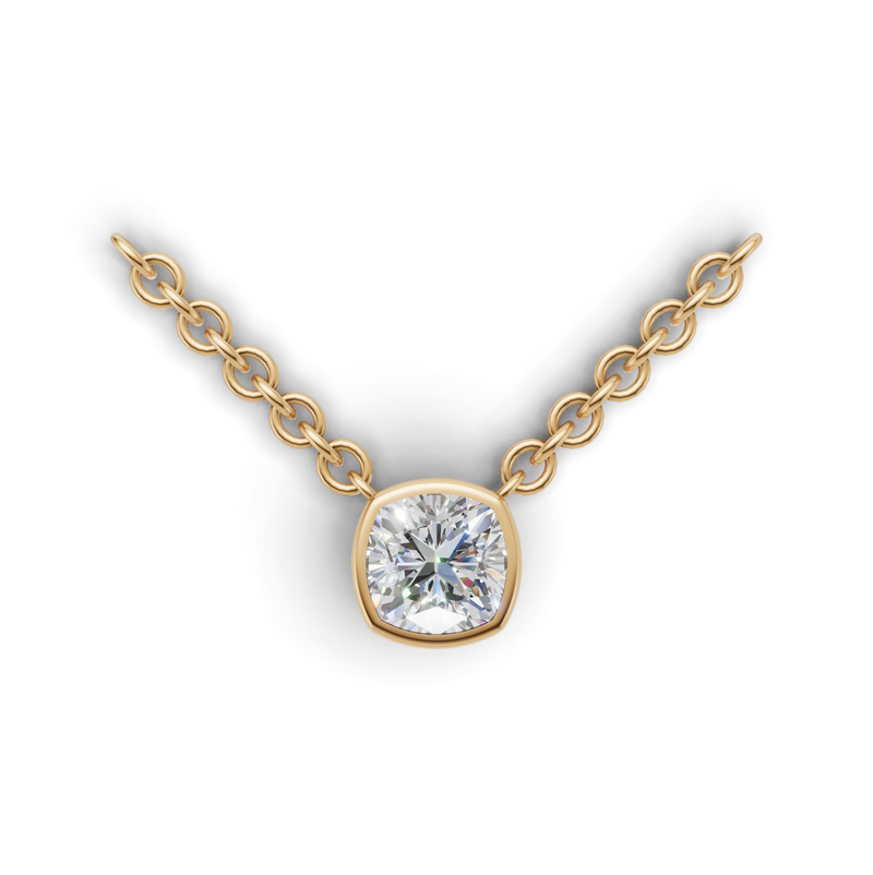 Cushion Lab Grown Diamond Bezel Pendant
