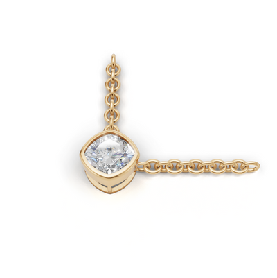 Pendant Cushion Bezel K14 Yellow Gold 1ct