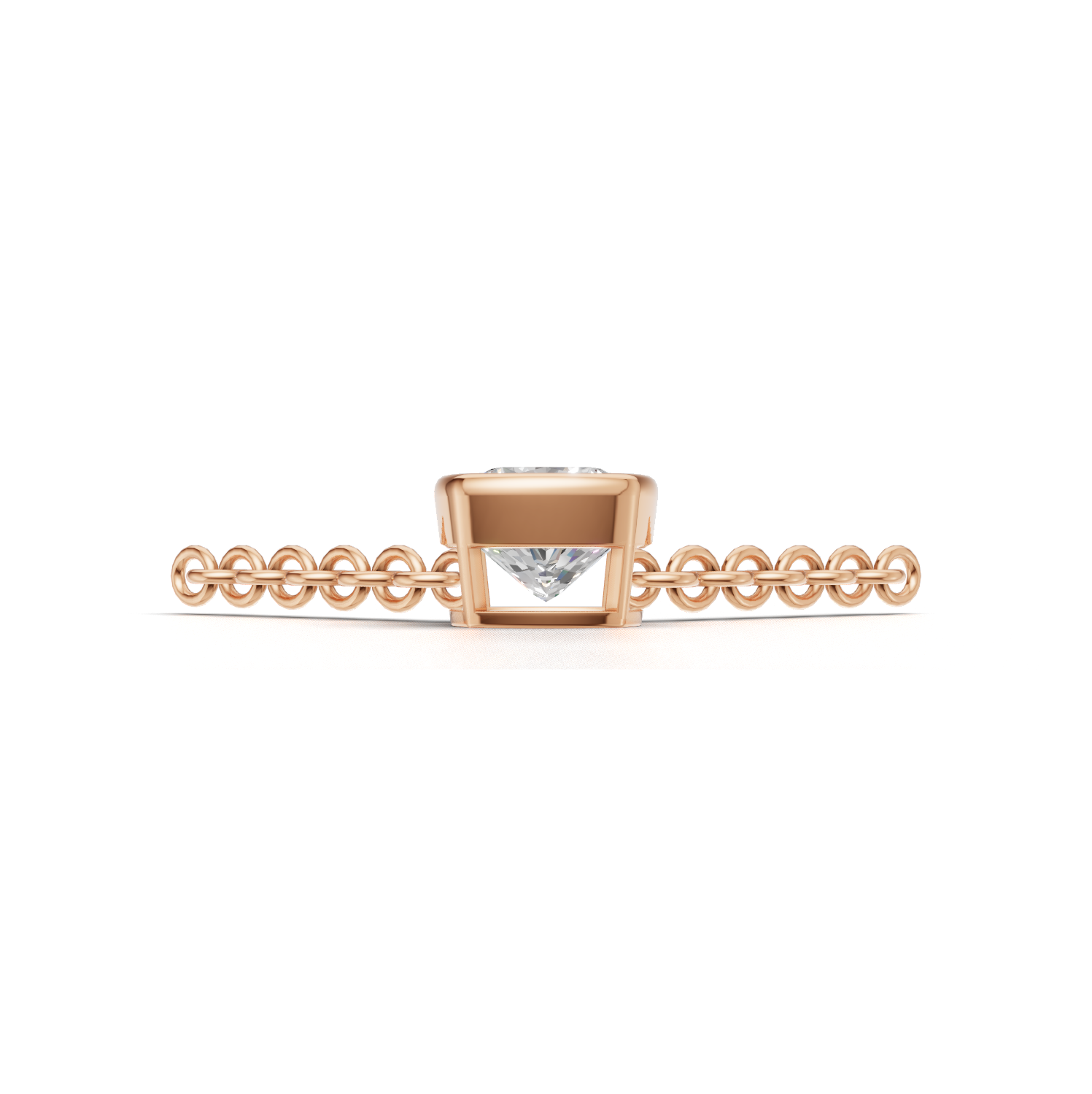 Pendant Cushion Bezel K18 Pink Gold 1ct