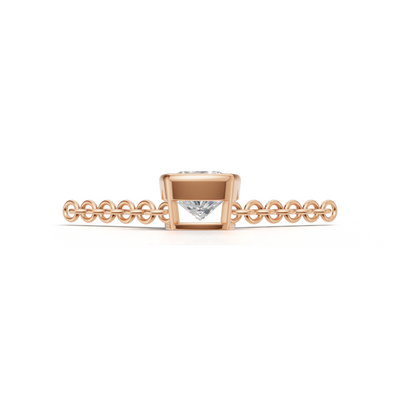 Pendant Cushion Bezel K18 Pink Gold 1ct