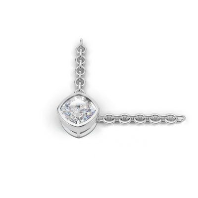 Pendant Cushion Bezel 18k White Gold 1ct