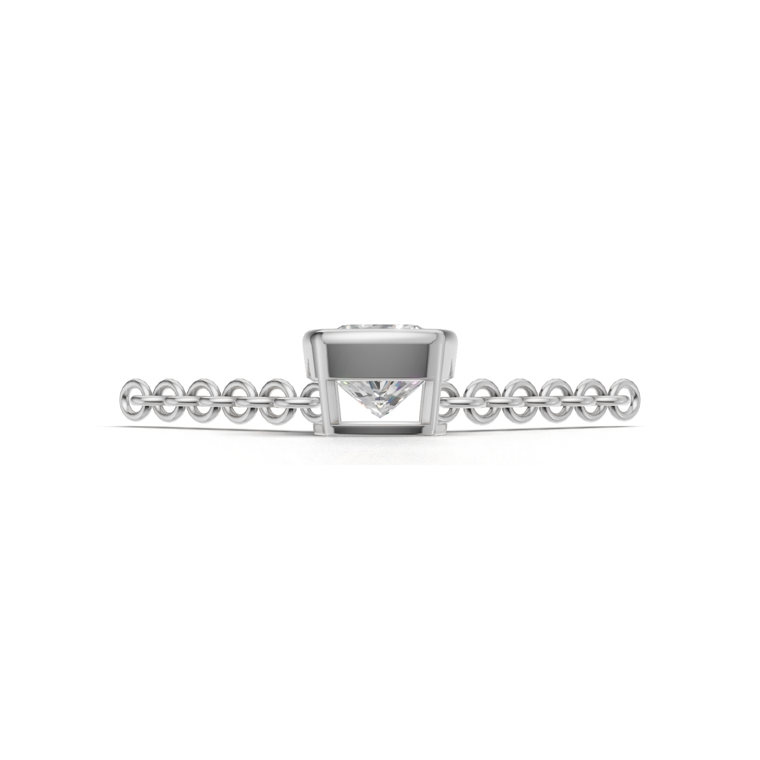 Pendant Cushion Bezel 18k White Gold 1ct
