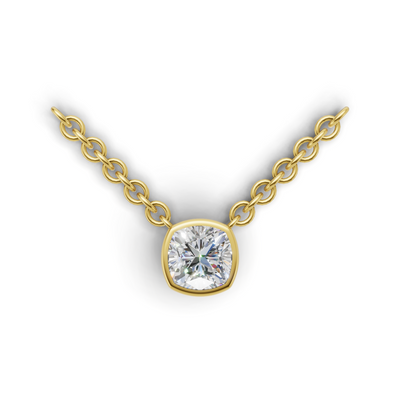 Pendant Cushion Bezel 18k Yellow Gold 1ct