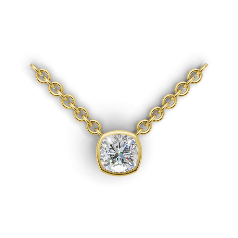 Cushion Lab Grown Diamond Bezel Pendant
