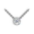 Cushion Lab Grown Diamond Halo Pendant