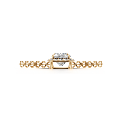Pendant Cushion Halo K14 Yellow Gold 1ct