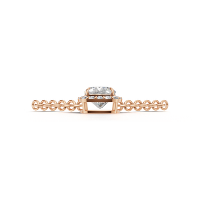 Pendant Cushion Halo K18 Pink Gold 1ct