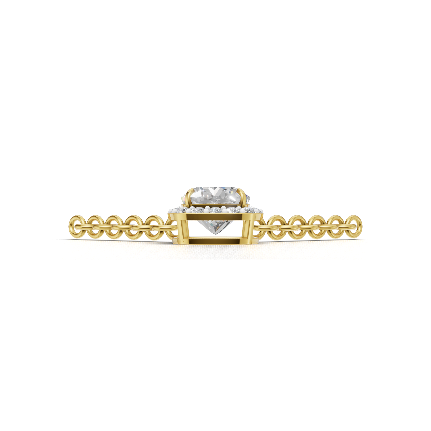 Pendant Cushion Halo 18k Yellow Gold 1ct