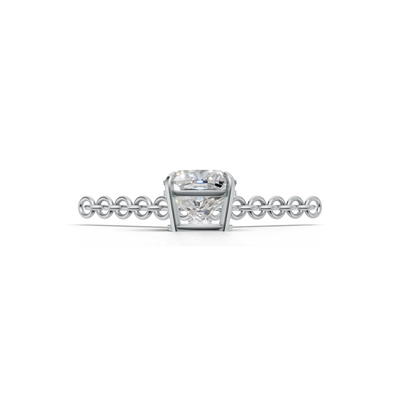 Pendant Cushion Solitaire K14 White Gold 1ct
