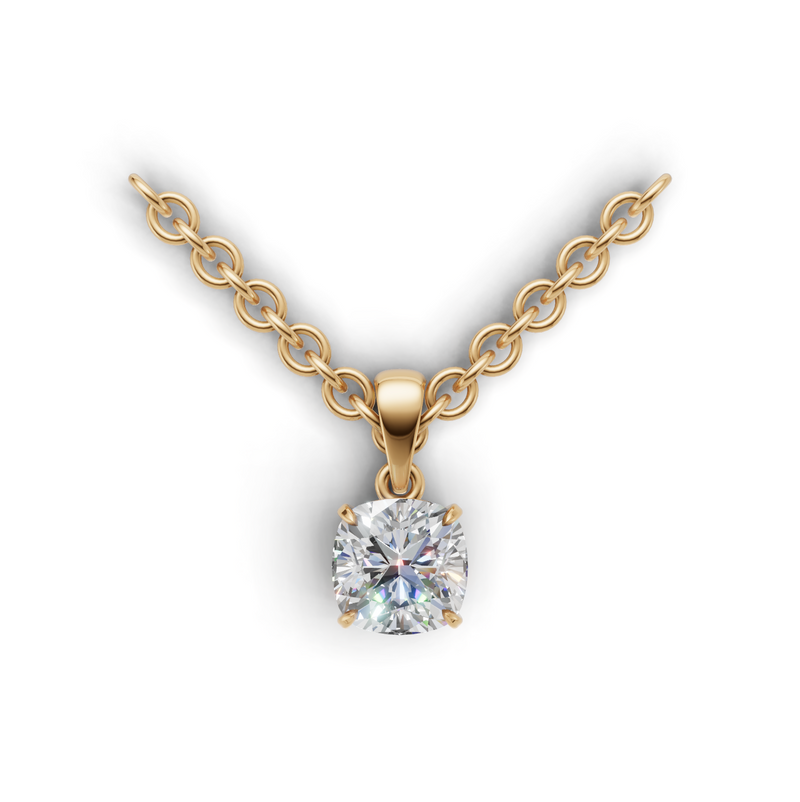 Cushion Lab Grown Diamond Solitaire Pendant