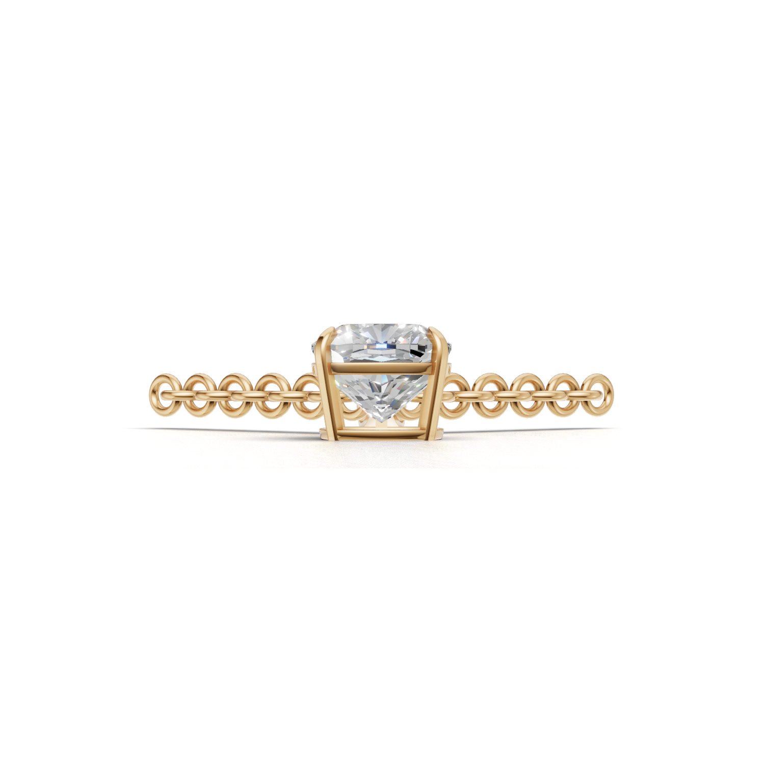 Pendant Cushion Solitaire K14 Yellow Gold 1ct