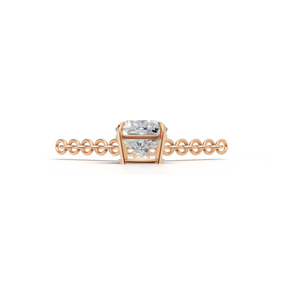 Pendant Cushion Solitaire K18 Pink Gold 1ct