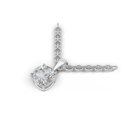Pendant Cushion Solitaire K18 White Gold 1ct