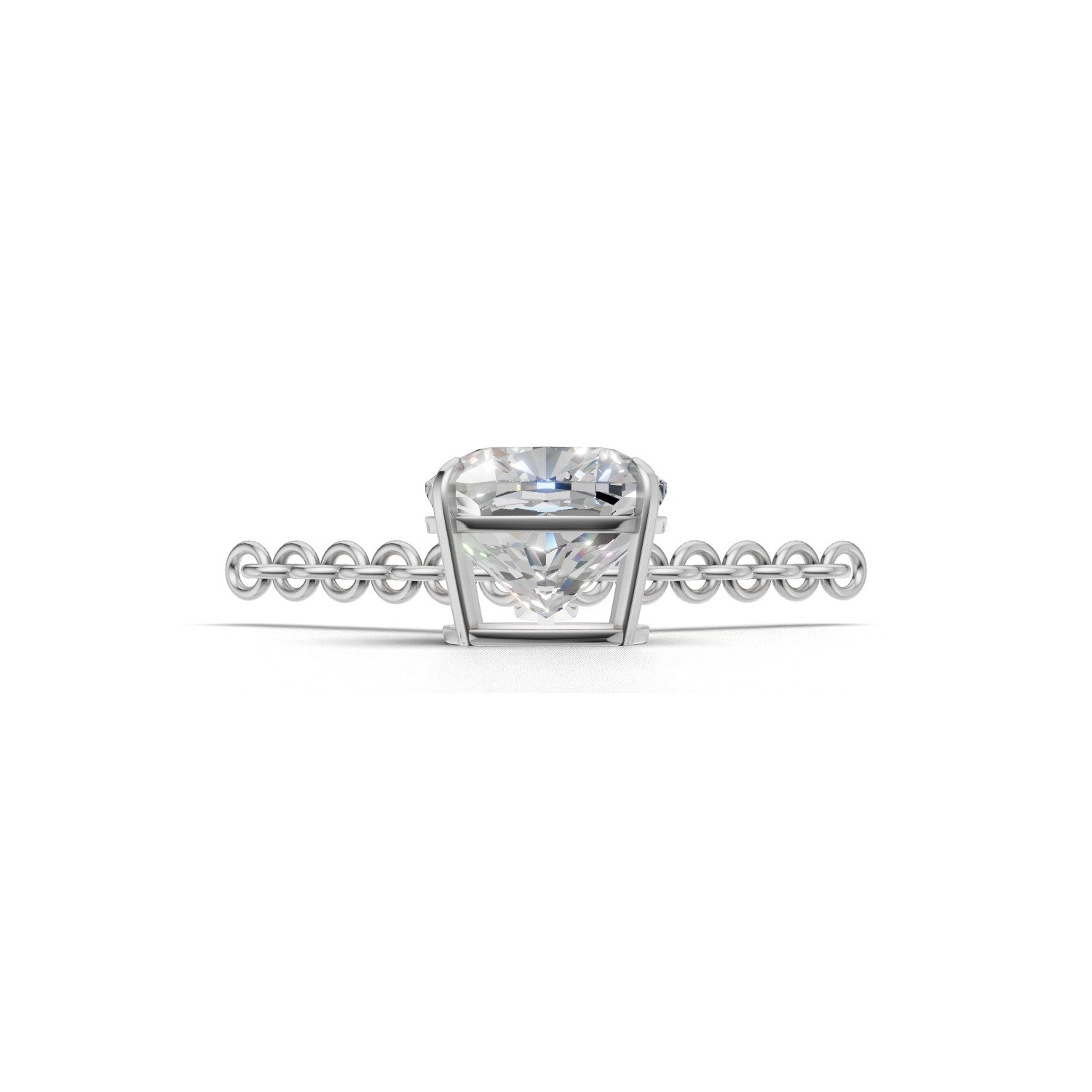 Pendant Cushion Solitaire 18k White Gold 2ct