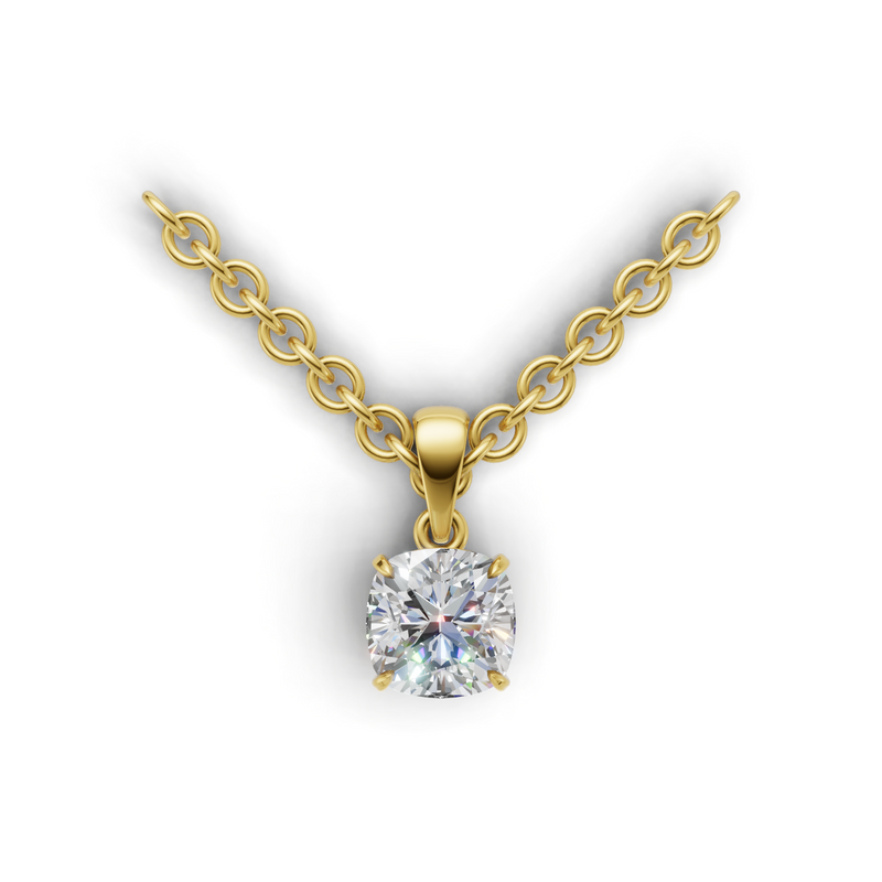 Cushion Lab Grown Diamond Solitaire Pendant