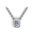 Emerald Lab Grown Diamond Bezel Pendant