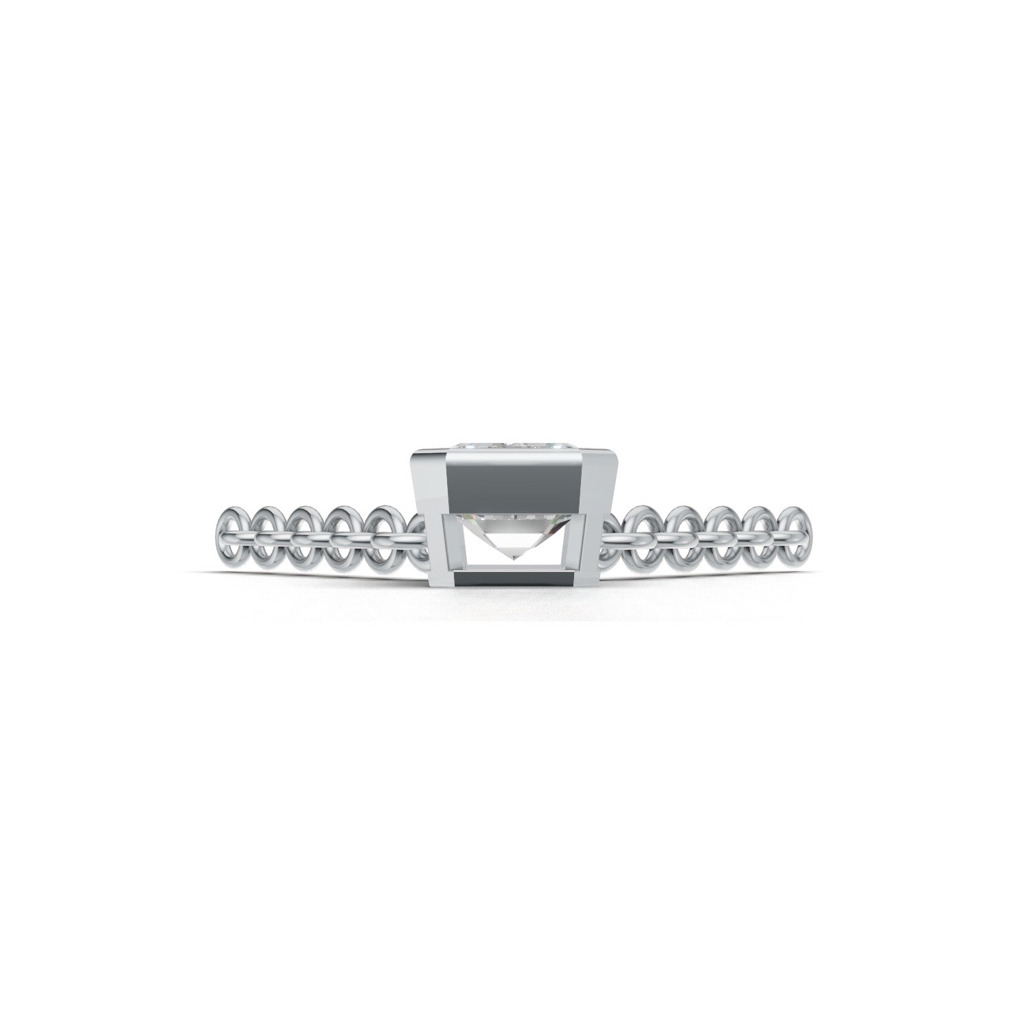 Pendant Emerald Bezel K14 White Gold 1ct