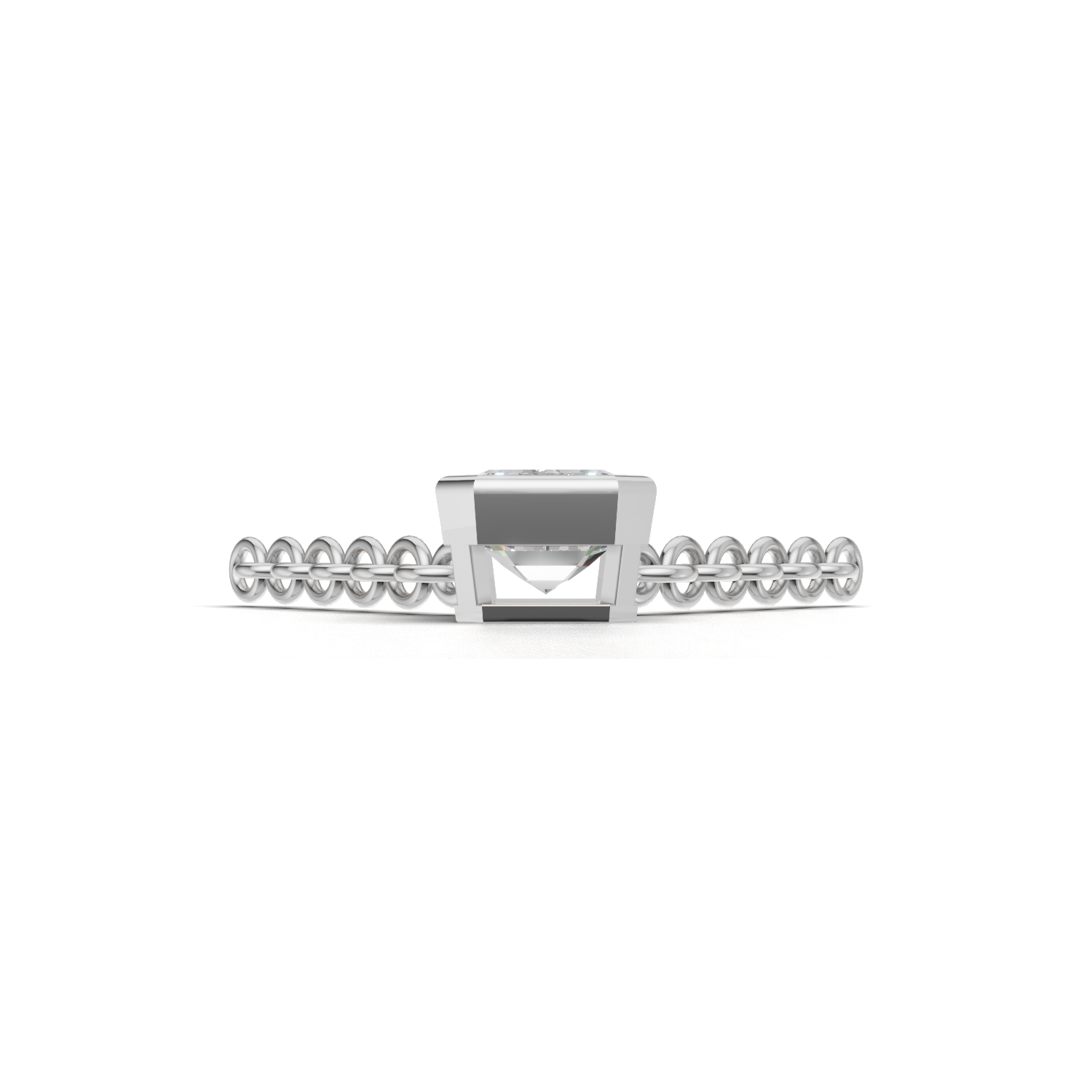 Pendant Emerald Bezel 18k White Gold 1ct