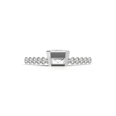 Pendant Emerald Bezel 18k White Gold 1ct