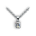 Emerald Lab Grown Diamond Solitaire Pendant