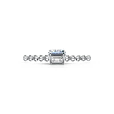 Pendant Emerald Solitaire K14 White Gold 1ct