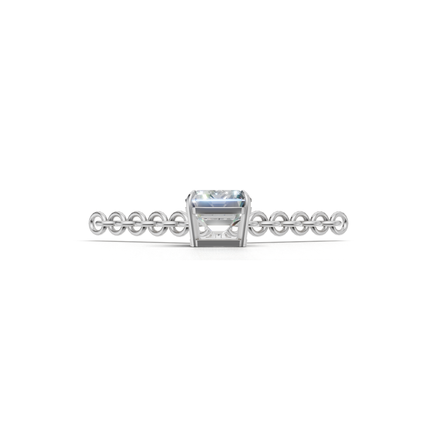 Pendant Emerald Solitaire 18k White Gold 1ct